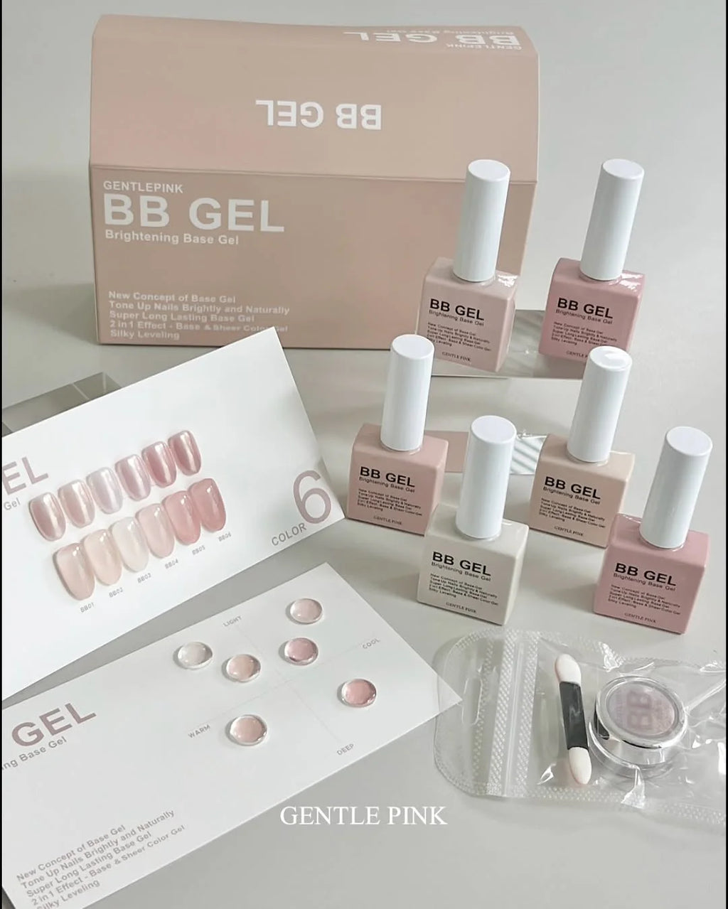 GENTLE PINK BB gel - colour & base gel in 1
