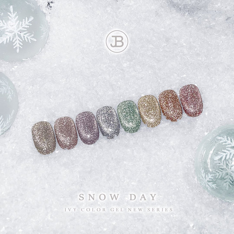 【JIN.B】Snow Day 8pc collection - Reflective magnet glitter