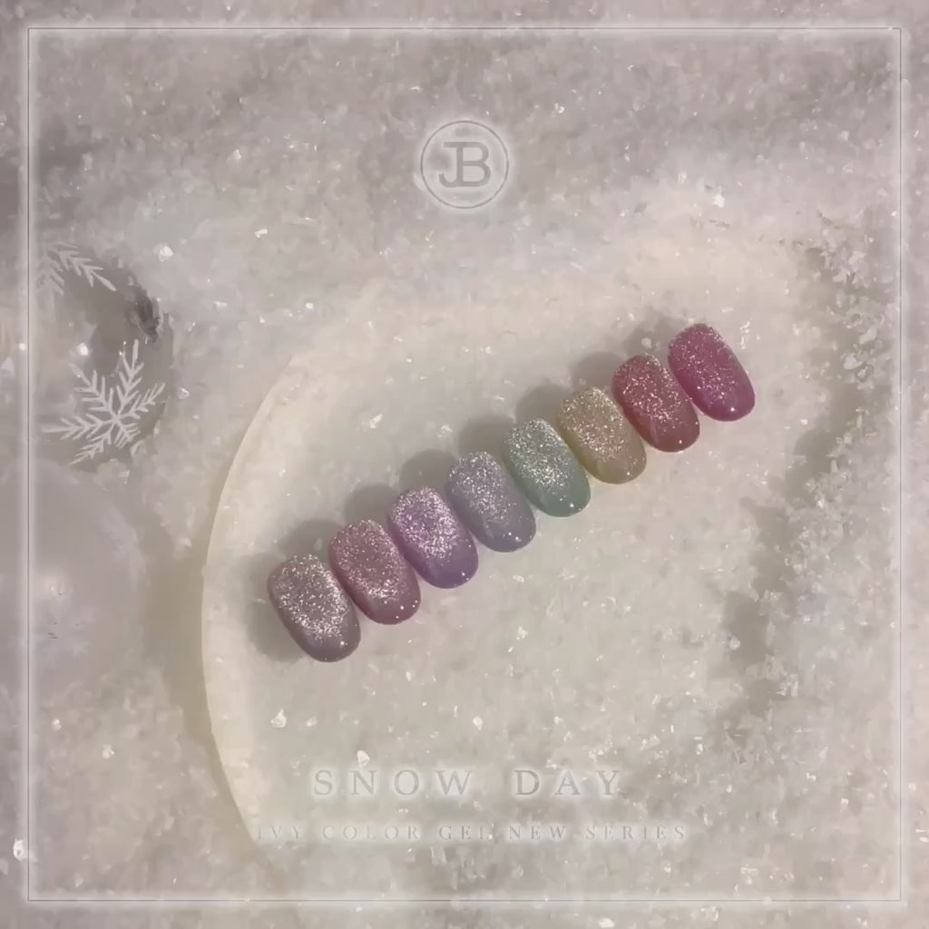 【JIN.B】Snow Day 8pc collection - Reflective magnet glitter